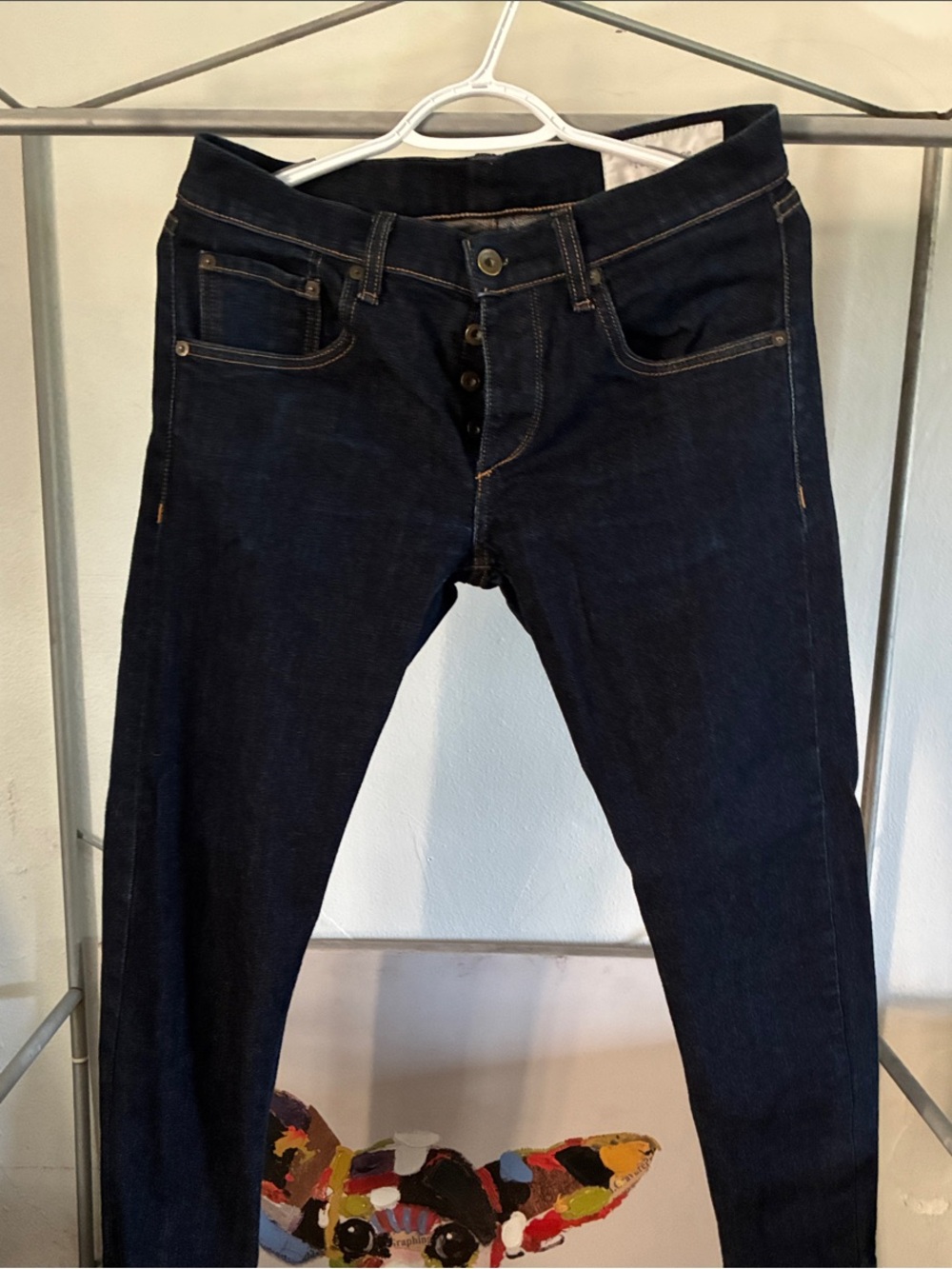 rag & bone Indigo Skinny Button-Fly Jeans